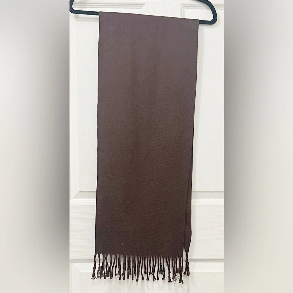 Rigs & Rossi 100% Cashmere  Fringes Scarf Black Unisex